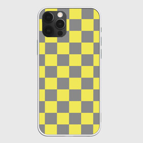 Чехол для iPhone 12 Pro Max с принтом Цвет года в Тюмени, Силикон |  | Тематика изображения на принте: pantone | геометрия | желтый цвет | квадраты | серый цвет | цвета нового года