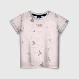 Детская футболка 3D с принтом Princess в Тюмени, 100% гипоаллергенный полиэфир | прямой крой, круглый вырез горловины, длина до линии бедер, чуть спущенное плечо, ткань немного тянется | Тематика изображения на принте: disney princess | vdkotan