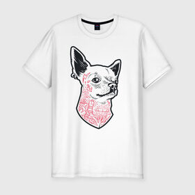 Мужская футболка хлопок Slim с принтом Собака матрос в Тюмени, 92% хлопок, 8% лайкра | приталенный силуэт, круглый вырез ворота, длина до линии бедра, короткий рукав | диамант | матрос | маяк | молния | пирсинг | собака | тату