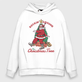 Мужское худи Oversize хлопок с принтом Rockin Santa в Тюмени, френч-терри — 70% хлопок, 30% полиэстер. Мягкий теплый начес внутри —100% хлопок | боковые карманы, эластичные манжеты и нижняя кромка, капюшон на магнитной кнопке | art | christmas | gifts | holiday | new year | santa | santa claus | star | tree | арт | елка | звезда | новый год | подарки | праздник | рождество | санта | санта клаус