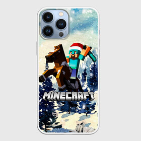 Чехол для iPhone 13 Pro Max с принтом Зимний Майнкрафт в Тюмени,  |  | 2020 | creeper | dungeons | earth | game | minecraft | new year | блоки | грифер | зимний | игры | квадраты | компьютерная игра | крипер | маинкрафт | майн | майнкравт | майнкрафт | на коне | новогодний | новый год | рождест