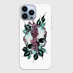 Чехол для iPhone 13 Pro Max с принтом Череп с японскими цветами в Тюмени,  |  | flowers | japan | jdm | skull and flowers | рок | рок мерч | с черепом | цветок с черепом | череп | череп и цветы | япония | японское