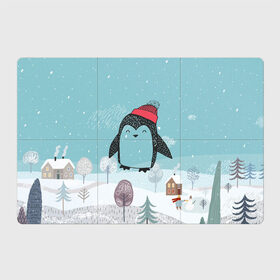 Магнитный плакат 3Х2 с принтом Милый пингвин в Тюмени, Полимерный материал с магнитным слоем | 6 деталей размером 9*9 см | 2021 | 7 января | bull | newyear | santa | бык | быки | бычок | год быка | дед мороз | корова | новогодние каникулы | новогодние праздники | новый 2021 | новый год | новый год 2021 | рождество | сани | санта | санта клаус