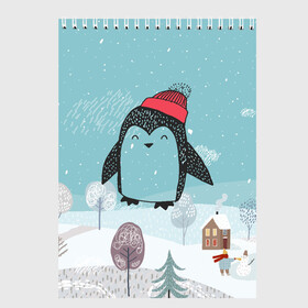 Скетчбук с принтом Милый пингвин в Тюмени, 100% бумага
 | 48 листов, плотность листов — 100 г/м2, плотность картонной обложки — 250 г/м2. Листы скреплены сверху удобной пружинной спиралью | Тематика изображения на принте: 2021 | 7 января | bull | newyear | santa | бык | быки | бычок | год быка | дед мороз | корова | новогодние каникулы | новогодние праздники | новый 2021 | новый год | новый год 2021 | рождество | сани | санта | санта клаус