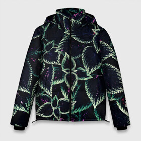 Мужская зимняя куртка 3D с принтом Зеленые кусты в Тюмени, верх — 100% полиэстер; подкладка — 100% полиэстер; утеплитель — 100% полиэстер | длина ниже бедра, свободный силуэт Оверсайз. Есть воротник-стойка, отстегивающийся капюшон и ветрозащитная планка. 

Боковые карманы с листочкой на кнопках и внутренний карман на молнии. | зеленый | зелень | кусты | природа | растение | розовый | салатовый