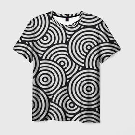 Мужская футболка 3D с принтом Цель в Тюмени, 100% полиэфир | прямой крой, круглый вырез горловины, длина до линии бедер | abstrakt | black | glitch | texture.краски | white | абстракция | глитч | градиент | зебра | краски | круг | мишень | паттерн | полигоны | текстура | цвет | цель