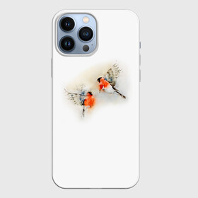 Чехол для iPhone 13 Pro Max с принтом Снегири в Тюмени,  |  | Тематика изображения на принте: животные | зима | новый год | птицы | снег | снегири