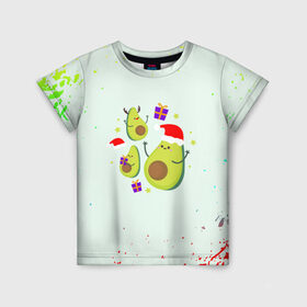 Детская футболка 3D с принтом Новогодние Авокадо в Тюмени, 100% гипоаллергенный полиэфир | прямой крой, круглый вырез горловины, длина до линии бедер, чуть спущенное плечо, ткань немного тянется | авокадо | веган | еда блогеров | мемы | минимализм | прикольные картинки | прикольные надписи | растение | смешное авокадо | фрукт