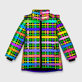 Зимняя куртка для девочек 3D с принтом Цветной беспредел в Тюмени, ткань верха — 100% полиэстер; подклад — 100% полиэстер, утеплитель — 100% полиэстер. | длина ниже бедра, удлиненная спинка, воротник стойка и отстегивающийся капюшон. Есть боковые карманы с листочкой на кнопках, утяжки по низу изделия и внутренний карман на молнии. 

Предусмотрены светоотражающий принт на спинке, радужный светоотражающий элемент на пуллере молнии и на резинке для утяжки. | Тематика изображения на принте: весна | градиент | краски | праздник | радостное настроение
