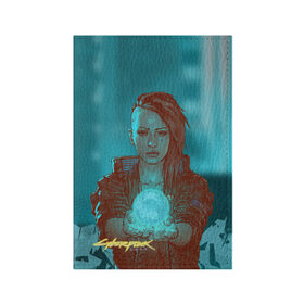 Обложка для паспорта матовая кожа с принтом Cyberpunk 2077 V в Тюмени, натуральная матовая кожа | размер 19,3 х 13,7 см; прозрачные пластиковые крепления | ceberpunk | v | андроид | герой | главный | земля | киберпанк | киборг | персонаж | планета