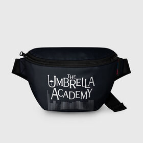 Поясная сумка 3D с принтом Umbrella Academy в Тюмени, 100% полиэстер | плотная ткань, ремень с регулируемой длиной, внутри несколько карманов для мелочей, основное отделение и карман с обратной стороны сумки застегиваются на молнию | 5 | academy umbrella | cha cha | diego | hazel | klaus | vanya | академия амбрелла | ваня харгривз | диего | пятый | харгривз | хейзел | хейзел и чача | чача