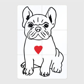 Магнитный плакат 2Х3 с принтом Французский бульдог в Тюмени, Полимерный материал с магнитным слоем | 6 деталей размером 9*9 см | bulldog | dog | бульдожка | домашний питомец | дрессировщик | друг человека | кинолог | любитель собак | люблю | любовь | питомник | сердце | слюни | собака | собаковод | собачка | собачник