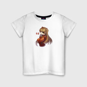 Детская футболка хлопок с принтом Asuka Langley в Тюмени, 100% хлопок | круглый вырез горловины, полуприлегающий силуэт, длина до линии бедер | anime | evangelion | manga | аниме | аска | девушка | ева 20 | евангелион | манга