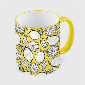 Кружка с принтом Illuminating Lemon в Тюмени, керамика | ёмкость 330 мл | Тематика изображения на принте: 2021 | винтаж | лимоны | ретро | фрукты | цвет года