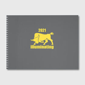 Альбом для рисования с принтом Illuminating бык 2021 в Тюмени, 100% бумага
 | матовая бумага, плотность 200 мг. | bull | new year | pantone | power | symbol | ultimate grey | мощь | новый год | сила | символ | энергия