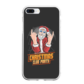 Чехол для iPhone 7Plus/8 Plus матовый с принтом Christmas Club Party в Тюмени, Силикон | Область печати: задняя сторона чехла, без боковых панелей | christmas | merry christmas | дед мороз | ёлка | зима | мороз | новый год | подарок | праздник | рождество | с новым годом | санта клаус | снегурочка | снежинки