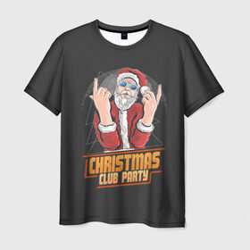 Мужская футболка 3D с принтом Christmas Club Party в Тюмени, 100% полиэфир | прямой крой, круглый вырез горловины, длина до линии бедер | christmas | merry christmas | дед мороз | ёлка | зима | мороз | новый год | подарок | праздник | рождество | с новым годом | санта клаус | снегурочка | снежинки