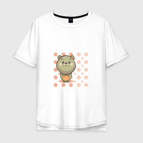 Мужская футболка хлопок Oversize с принтом Морская Свинка в Тюмени, 100% хлопок | свободный крой, круглый ворот, “спинка” длиннее передней части | горох | грызун | детские | животные | звери | морская свинка | мультфильмы | точки | шарики