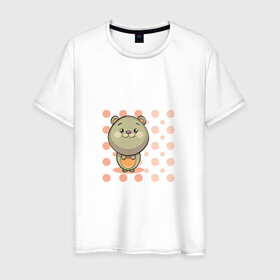 Мужская футболка хлопок с принтом Морская Свинка в Тюмени, 100% хлопок | прямой крой, круглый вырез горловины, длина до линии бедер, слегка спущенное плечо. | горох | грызун | детские | животные | звери | морская свинка | мультфильмы | точки | шарики