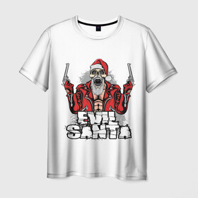 Мужская футболка 3D с принтом Злой Санта в Тюмени, 100% полиэфир | прямой крой, круглый вырез горловины, длина до линии бедер | christmas | merry christmas | дед мороз | ёлка | зима | мороз | новый год | подарок | праздник | рождество | с новым годом | санта клаус | снегурочка | снежинки