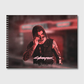 Альбом для рисования с принтом Johnny Silverhand Cyberpunk в Тюмени, 100% бумага
 | матовая бумага, плотность 200 мг. | ceberpunk | johnny | silverhand | андроид | джонни | киану | киберпанк | киборг | ривз | сильверхенд