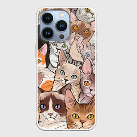 Чехол для iPhone 13 Pro с принтом Котики в Тюмени,  |  | cat | cats | cosmos | kitten | mem | memes | rose | roses | глаза | глазки | киска | космос | кот | котёнок | котик | котики | котэ | котята | кошак | кошка | кошки | красивая | мем | мемчики | милая | прикольная | розы | светлая