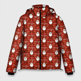 Мужская зимняя куртка 3D с принтом Happy Holidays в Тюмени, верх — 100% полиэстер; подкладка — 100% полиэстер; утеплитель — 100% полиэстер | длина ниже бедра, свободный силуэт Оверсайз. Есть воротник-стойка, отстегивающийся капюшон и ветрозащитная планка. 

Боковые карманы с листочкой на кнопках и внутренний карман на молнии. | christmas | merry christmas | дед мороз | ёлка | зима | мороз | новый год | подарок | праздник | рождество | с новым годом | санта клаус | снегурочка | снежинки