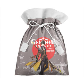 Подарочный 3D мешок с принтом Genshin Impact - Zhongli в Тюмени, 100% полиэстер | Размер: 29*39 см | anime | game | genshin impact | rpg | zhongli | аниме | геншин импакт | игра | персонаж | рпг | чжун ли