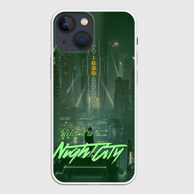 Чехол для iPhone 13 mini с принтом Welcome to Night City в Тюмени,  |  | ceberpunk | city | night | welcome | киберпанк