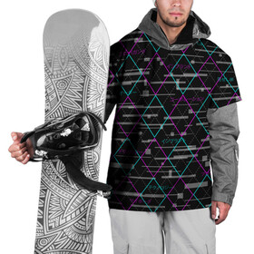 Накидка на куртку 3D с принтом Futuristic Argyle в Тюмени, 100% полиэстер |  | cyberpunk | glitch | глитч | киберпанк | орнамент | ромбы | узор | футуристичный
