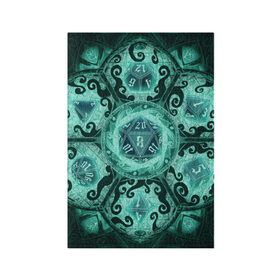 Обложка для паспорта матовая кожа с принтом DnD Dices - Lovecraft в Тюмени, натуральная матовая кожа | размер 19,3 х 13,7 см; прозрачные пластиковые крепления | Тематика изображения на принте: dices | dnd | dungeons dragons | lovecraft | днд | игра | кубик | лавкрафт