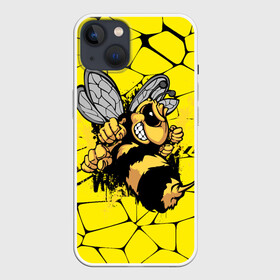 Чехол для iPhone 13 с принтом Дикая пчела в Тюмени,  |  | Тематика изображения на принте: дикая пчела | жало | мед | насекомые | опасность | соты | текстура | шершень