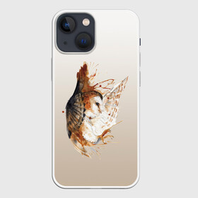 Чехол для iPhone 13 mini с принтом летящая сова рисунок в Тюмени,  |  | акварель | акварельный | арт | брызги | градиент | животные | звери | краска | крылья | момент | полет | потеки | рисунок | скетч | сова | филин