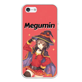 Чехол для iPhone 5/5S матовый с принтом Megumin в Тюмени, Силикон | Область печати: задняя сторона чехла, без боковых панелей | aqua | darkness | kazuma | kono subarashii | konosuba | megumin | аква | богиня благословляет этот прекрасный мир | даркнес | даркнесс | казума | коносуба | мегумин | юн юн