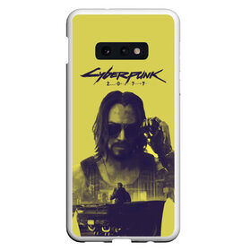 Чехол для Samsung S10E с принтом Cyberpunk 2077 в Тюмени, Силикон | Область печати: задняя сторона чехла, без боковых панелей | 2077 | action | cyberpunk | cyberpunk 2077 | rpg | игра | киану ривз | киберпанк | найт сити | рпг