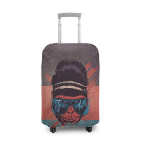 Чехол для чемодана 3D с принтом Горилла в Тюмени, 86% полиэфир, 14% спандекс | двустороннее нанесение принта, прорези для ручек и колес | горилла | животные | мир джунглей | обезьяна | очки | текстура