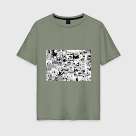 Женская футболка хлопок Oversize с принтом Haikyu в Тюмени, 100% хлопок | свободный крой, круглый ворот, спущенный рукав, длина до линии бедер
 | haikyu | аниме | бокуро | волейбол | кагеяме | манга | тецуро | хината | цукишима