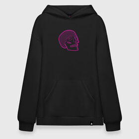 Худи SuperOversize хлопок с принтом Loving Skull в Тюмени, 70% хлопок, 30% полиэстер, мягкий начес внутри | карман-кенгуру, эластичная резинка на манжетах и по нижней кромке, двухслойный капюшон
 | 14 february | 14 февраля | bullet with text | day of love | love | valentines day | день влюбленных | день святого валентина | любовь | пуля с надписью | череп