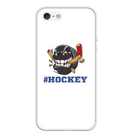 Чехол для iPhone 5/5S матовый с принтом Хоккей в Тюмени, Силикон | Область печати: задняя сторона чехла, без боковых панелей | Тематика изображения на принте: зима | зомби | игра | клюшка | коньки | лёд | спортсмен | хоккеист | хоккей | шайба