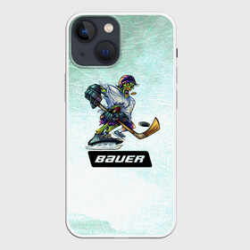 Чехол для iPhone 13 mini с принтом BAUER в Тюмени,  |  | bauer | бауэр | зима | зомби | игра | клюшка | коньки | лёд | спортсмен | хоккеист | хоккей | шайба