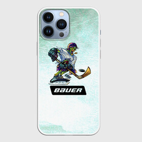 Чехол для iPhone 13 Pro Max с принтом BAUER в Тюмени,  |  | bauer | бауэр | зима | зомби | игра | клюшка | коньки | лёд | спортсмен | хоккеист | хоккей | шайба