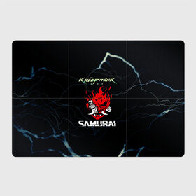 Магнитный плакат 3Х2 с принтом Cyberpunk в Тюмени, Полимерный материал с магнитным слоем | 6 деталей размером 9*9 см | action | cyberpunk 2077 | rpg | samurai | банда | игра | киберпанк | самураи
