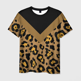 Мужская футболка 3D с принтом Дикий принт в Тюмени, 100% полиэфир | прямой крой, круглый вырез горловины, длина до линии бедер | большие кошки | дикая кошка | дикий | дикий кот | леопард | пятнистый | хищные коты | хищный