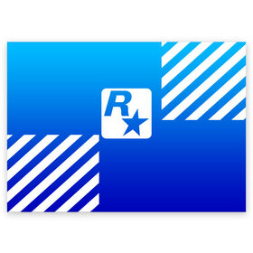 Поздравительная открытка с принтом ROCKSTAR GAME в Тюмени, 100% бумага | плотность бумаги 280 г/м2, матовая, на обратной стороне линовка и место для марки
 | Тематика изображения на принте: game | gamer | rdr2 | red dead redemption 2 | rockstar studios | игры