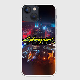 Чехол для iPhone 13 mini с принтом Найт сити в Тюмени,  |  | 2077 | city | cyber | cyberpunk | futuristical | logo | night | punk | игра | кибер | лого | найт | сити | футуристичный
