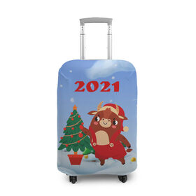 Чехол для чемодана 3D с принтом Бык наряжает елочку в Тюмени, 86% полиэфир, 14% спандекс | двустороннее нанесение принта, прорези для ручек и колес | Тематика изображения на принте: 2021 | 7 января | bull | newyear | santa | бык | бычок | год быка | дед мороз | корова | новогодние каникулы | новогодние праздники | новый 2021 | новый год | новый год 2021 | рождество | сани | санта | санта клаус