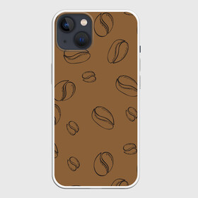 Чехол для iPhone 13 с принтом Узор Кофейные зерна в Тюмени,  |  | зерна | коричневый | кофе | кофейный | кофеман | паттерн | узор
