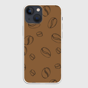 Чехол для iPhone 13 mini с принтом Узор Кофейные зерна в Тюмени,  |  | зерна | коричневый | кофе | кофейный | кофеман | паттерн | узор