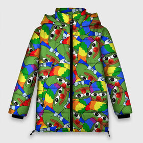 Женская зимняя куртка 3D с принтом ПЕПЕ КЛОУН в Тюмени, верх — 100% полиэстер; подкладка — 100% полиэстер; утеплитель — 100% полиэстер | длина ниже бедра, силуэт Оверсайз. Есть воротник-стойка, отстегивающийся капюшон и ветрозащитная планка. 

Боковые карманы с листочкой на кнопках и внутренний карман на молнии | doomer | meme | pepe. | zoomer | а.у.ф. | ауф | бумер | все на бунд | думер | зумер | мемы | пепе | цитаты волка | ъуъ