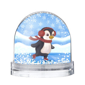 Снежный шар с принтом Пингвинчик на коньках в Тюмени, Пластик | Изображение внутри шара печатается на глянцевой фотобумаге с двух сторон | Тематика изображения на принте: 2021 | зима | коньки | лёд | милый | новый год | пингвин | снег | снежинки | фигурное катание